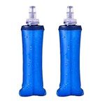 VIKSAUN 2 Pcs Soft Flask 250ml, TPU Foldable Running Water Bottles, Outdoor Sport Hydration Bottle, Soft Collapsible Water Bottle for Hydration Pack Cycling Marathon Running Hiking Climbing