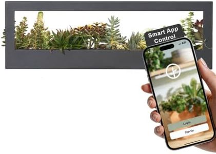 Modern Sprout Smart Landscape Growframe - Wall Mounted Plant Stand with LED Grow Light - Smart App Controlled - Powder-Coated Steel Frame for Indoor Plants - Perfect for Gifting and Decor - Black