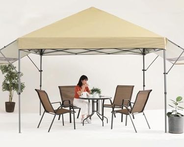 MASTERCANOPY 10x10 Pop-up Canopy Tent with Double Awnings(Beige)