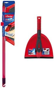 Vileda 160496 DuActiva 2-in-1 Anti-Dust Broom Plus Dustpan Set, Red/Black, 14.1 x 29.4 x 81 cm