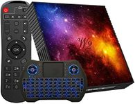 Android TV Boxes 4GB RAM 128GB ROM Smart Set Top Box Builtin 2.4G/5G WiFi Bluetooth 4.2, Media Player Support 4K 3D UHD Videos, with Mini Wireless Keyboard