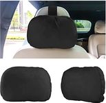 24x7 eMall 2pc Universal Car Soft Pillow Compatible with Mercedes Benz Maybach and All Other Cars Premium Suede Material Luxurious Headrest Ultra S Class Type Cushion Pack of 2 (Black)