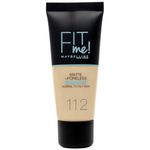 Maybelline Fit Me Foundation, Medium Coverage, Blendable With a Matte and Poreless Finish, For Normal to Oily Skin, Shade: 112 Soft Beige, 30ml