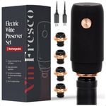 Electric Wine Preserver - Rechargeable Vacuum Wine Saver with Airtight Seal - Automatic Wine Air Remover Pump for 10 Days of Flavor & Freshness - Wine Preservation System (Black & Rose Gold)