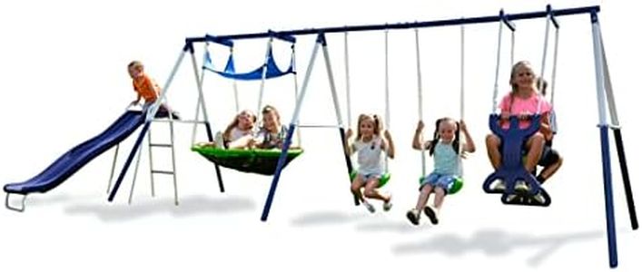 Sportspower Rosemead Metal Swing and Slide Set with Slide