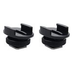 Suptig Mount Light Adapter Cold Shoe Mount Adapter For SLR Camera Gopro Camera Light And Other Action Cameras (2 PACK) Black