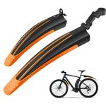 Ledeak Bike Mudguard Set, Portable Adjustable Road Mountain Bike Bicycle Cycling Tires Front and Rear Mud Guard Fenders for MTB Mountain Road Bike(Orange)