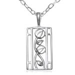 Alexander Castle 925 Sterling Silver Charles Rennie Mackintosh Necklace for Women Teens Girls with 18" Silver Chain & Jewellery Gift Box - 20mm x 10mm