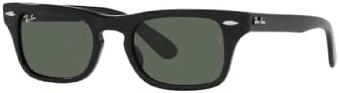 Ray-Ban Junior Boys' RJ9083S Burbank Junior Rectangular Sunglasses, Black/Dark Green, 45 mm