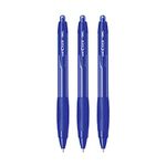 uni-ball Click Gel XSGR7 0.7mm Gel Pen | Triangular Rubber Grip Barrel | Retractable Mechanism | Blue Ink, Pack of 3