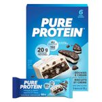 Pure Protein Bars - Nutritious, Gluten Free bar, made with Whey protein blend - low sugar, protein snack. Deliciously satisfying. Made in Canada, Cookies and Cream (Pack of 6)