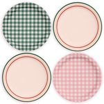 xo, Fetti Camp Gingham Paper Plates - 24 pk, 9" | Bachelorette Decorations, Camp Bride, Getting Lit + Getting Hitched, Gingham Birthday Party, Glamping Baby Shower Supplies, Cool Cake Plates