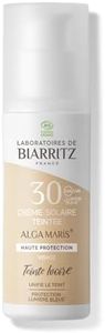 Laboratoires de Biarritz - Crème Solaire Visage Teintée Ivoire - SPF30 - ALGA MARIS® Certifiée Bio - Protection Anti-UVA/UVB et Lumière Bleue - 50 ml - Fabriquée en France