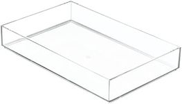 InterDesign Clarity Kitchen Drawer Organizer for Silverware, Spatulas, Gadgets - 8" x 12" x 2", Clear