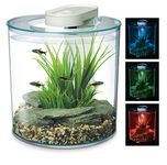 Marina 360 Aquarium with Remote Control LED Lighting, Multi-colour, 10 Litre,Blue,Green,Red