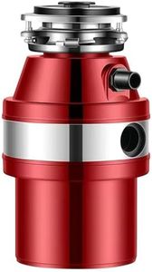 1.2L Food Waste Disposer with Air Switch, 560W Disposal Unit For Sink, Garbage Disposal with Overload Protection,Bin Suitable for Kitchen and Sink red