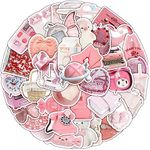 Cute Pink Stickers, 60 Pcs Pink The