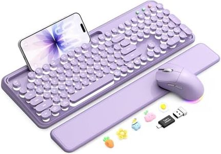 Wireless Keyboard and Mouse, Backlit Typewriter with Magnetic Wrist Rest