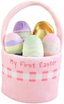 Mud Pie Girls Easter Basket Plush Set