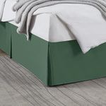 Nestl Bedding Pleated Bed Skirt - Luxury Microfiber Dust Ruffle - Sleek Modern Bed Skirt - 14” Tailored Drop, Queen, Hunter Green