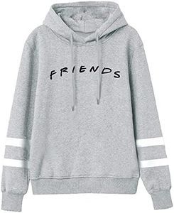 Fashion Casual Friend Sweatshirt Hoodie Friend TV Show Merchandise Women Graphic Hoodies Pullover Funny Hooded Sweater Tops Clothes, Grey, M