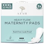 Azah Maternity Pads After Delivery For Women (25 Pads) | Extra Absorbent Maternity Pads XXXL Size | Soft And Rash Free | For Postpartum Flow, Urine Incontinence, Ultra Heavy Flow Sanitary Pads