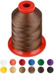 FIVEIZERO Extra Strong Upholstery Thread,Brown 1000 Meters Bonded Nylon Thread for Denim Leather,Craft,Machine,DIY and Home (1 Pack) CJ