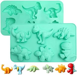 Spmarkt Jello Molds, Baby Dinosaur Chocolate Jello Molds, Silicone Kawaii Animal Dino Mold for Kid, Food Grade Jello Jiggler Silicone Molds for Ice Cube, Lollipop, Cupcake, Chocolate, Crayon