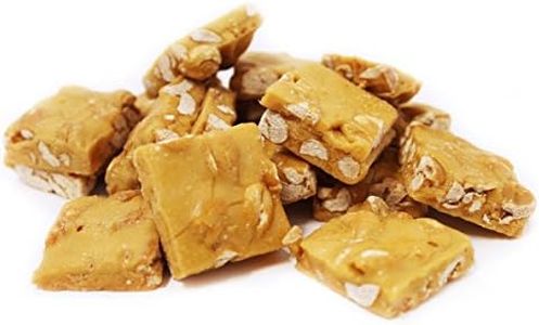 Gourmet Peanut Brittle by Its Delish, 2 lbs Bulk Bag | Handmade Old-Fashioned Style | Beautiful & Delicious Square Cut Pieces of Peanuts Brittle Candy | Vegan, Non-Dairy, Kosher