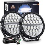Nilight 9 Inch Round Offroad LED Driving Lights with DRL 2PCS 140W 15560LM IP68 Spot Flood Combo Work Light with 12AWG DT Connector Wiring Harness Kit for 4x4 Jeep Truck ATV UTV SUV, 5 Year Warranty