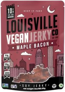 Louisville Vegan Jerky - Maple Bacon Vegan Meat - Lip-Smacking Vegan-Friendly & Vegetarian Jerky - Non-GMO Soy Protein, Gluten-Free High Protein Vegan Snacks