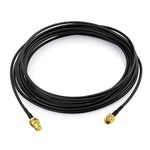 Bingfu RP-SMA Male to RP-SMA Female Bulkhead Mount RG174 WiFi Antenna Extension Coaxial Cable 5m 16.5 feet for WiFi Router Signal Booster Repeater Wireless Network Card USB Adapter Security IP Camera