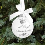 Christmas Memorial Feather Ball Angel Ornament I Have an Angel in Heaven I Call Her Mom Family Memorial Loss of Loved One Hanging Pendant Xmas Tree Décor