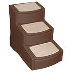 Pet Gear Easy Step III Pet Stairs, 3-step/for cats and dogs up to 150-pounds, Chocolate