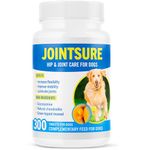 JOINTSURE Joint Support Supplements for Dogs – 300 Tabs, Aids Stiff Joints, Supports Joint Structure & Maintains Mobility in Adult/Senior Dogs | Advanced Formula Helps Arthritis Relief (pack varies)