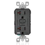 Leviton GFWR2-E Self-Test, Weather Resistant, GFCI Receptacle, Nema 5-20r 20A-125V @ Receptacle, 20A-125V Feed-Through-Black