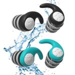 2 Pairs Waterproof Swimming Ear Plugs for Adults Reusable Soft Silicone Swim Earplugs Perfect for Surfing, Diving,Pool,Showering.