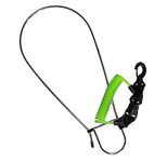 Calissa Offshore Kayak & Spearfishing Stainless Steel Fish Stringer Clip + 36” Steel Core Lanyard+Speargun Spear Fishing Freedive Freediving Scuba Dive Diving Large Holder (Green - Regular)