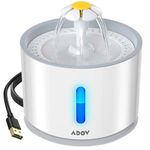 ADOV Cat Water Fountain for Drinking, USB Powered 2.4L Cat Water Dispenser with Water Level Window, Quiet, Healthy, Hygienic, Automatic Pet Drinking Fountain for Kitten, Dogs and Small Animals