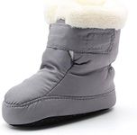 Kuner Newborn Baby Boys and Girls Waterproof Winter Warm Snow Boots Crib Shoes (13cm(6-12months), Gray)