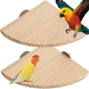 ziyue 2 Pack Bird Perch Platform Stand, Pine Wood Parrot Branch Stand Playground Paw Grinding Clean for Parakeet Gerbil Cockatiel Budgie Squirrel Chinchilla Hamster Guinea