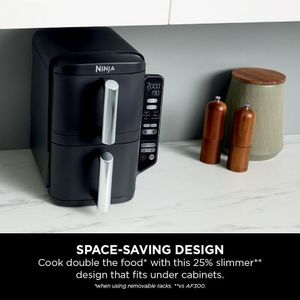 Ninja Double Stack Air Fryer 7.6L – Black, Dual Basket