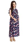 AV2 Rayon Womens Viscose Maternity Kurta | Nursing |Feeding | Breast Feeding Anarkali Dress With Zippers For Post Pregnancy(5074_Navy_Xl), Blue