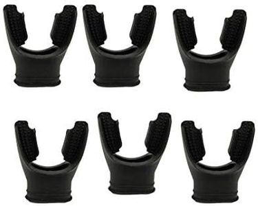 Promate 6-pcs Replacement Comfort Longer-Bite Silicone Mouthpiece for Regulator Octo Snorkel - Sure-Fit, Black