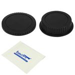 Haoge Camera Body Cap and Rear Lens Cap Cover Kit for Canon EOS EF EF-S EFS Mount Camera Lens Such as 10D 20D 30D 40D 50D 60D 70D 77D 80D 90D 1D 1DC 1Ds 1DX 5D 5DS 6D 7D Mark I II III IV