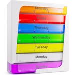 JFA Medical Weekly Stackable Pill Box Organiser/Reminder for Medicines Supplements, Vitamins, 7days, 4 compartments per Day – Morning, Noon, Evening and Bed