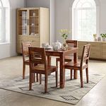 Chetan Interiors Solid Sheesham Wood 4 Seater Dining Table Set (Pure Sheesham Wood) (Urban, Honey)