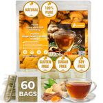 Lavendium, Premium 60 Turmeric, Ginger, Cinnamon Tea Bags, Hand-made Blend Herbal Tea of Turmeric, Ginger, and Cinnamon. Eco-conscious Tea Bags. No Sugar, No Caffeine, No Gluten, Vegan.