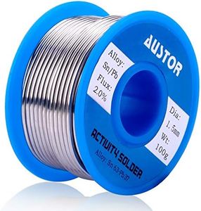 AUSTOR 63-37 Tin Lead Rosin Core Solder Wire for Electrical Soldering (1.5mm, 100g)