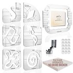 Halandar 6 Pcs Free Motion Quilting Template Series with 1 Quilting Frame 1 Ruler Foot 15 Non-Slip Mats 1 Instruction, 3mm Acrylic Templates for DIY Quilting Tool on Sewing Machine Ruler